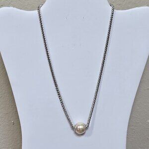 Majorica 15mm Pearl Pendant on Silver Chain